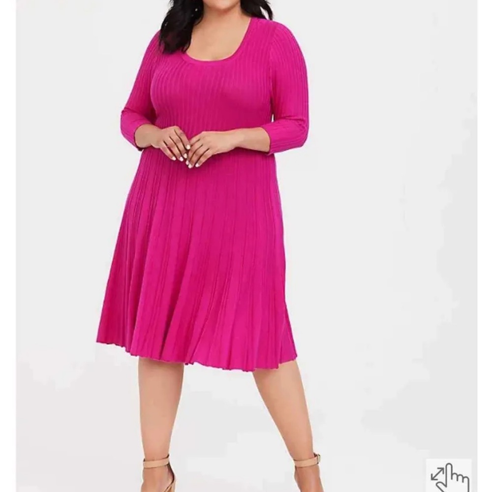 Torrid Hot Pink Sweater Dress Size 1